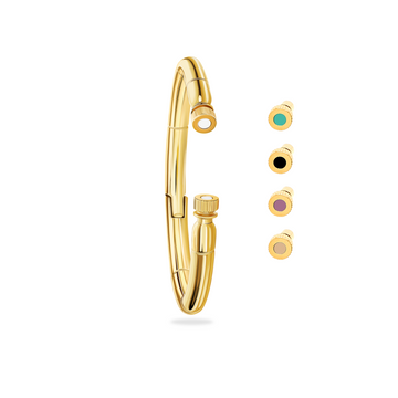 SEACAP WHITE CHIP BANGLE WITH EXCHANGABLE CAPS