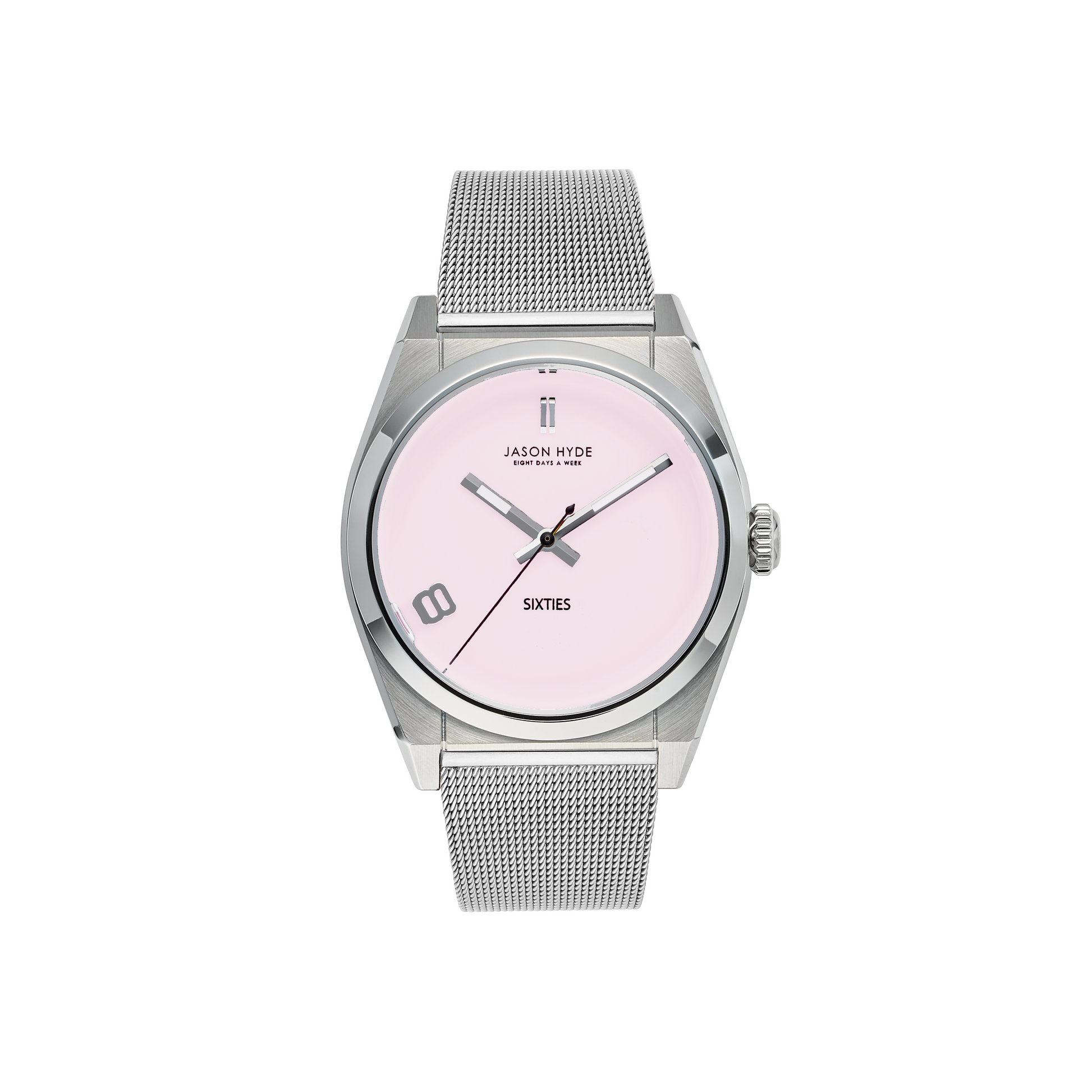 #SIXTY EIGHT | 34 MM WATCH LIGHT PINK DIAL - MESH STRAP
