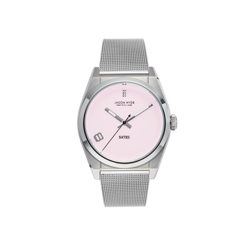 #SIXTY EIGHT | 34 MM WATCH LIGHT PINK DIAL - MESH STRAP
