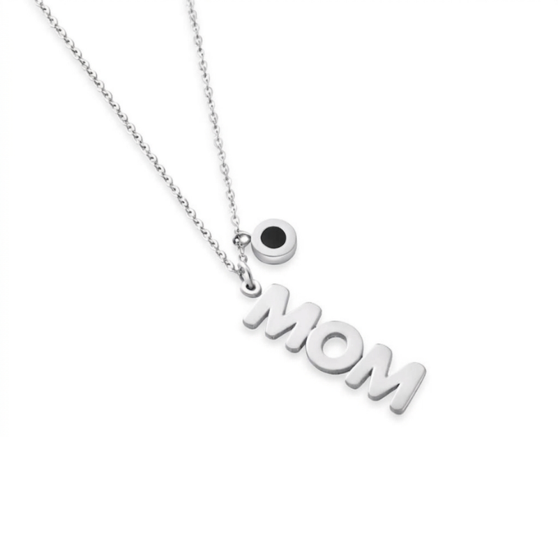 Silver Aquaname "MOM" necklace