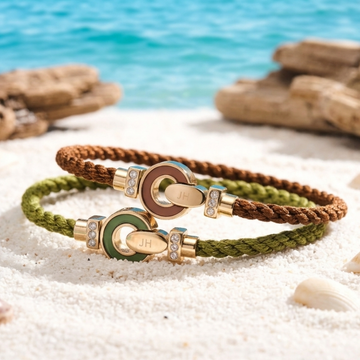 Eco-friendly jewelry featuring bracelets made from recycled materials and sustainable cork
