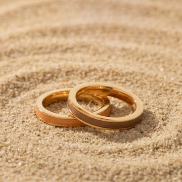 Two gold-plated minimalist rings 