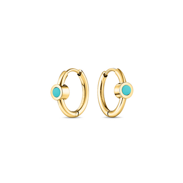 NEW WAVE HOOPS HUGGIES TURQUOISE CHIP