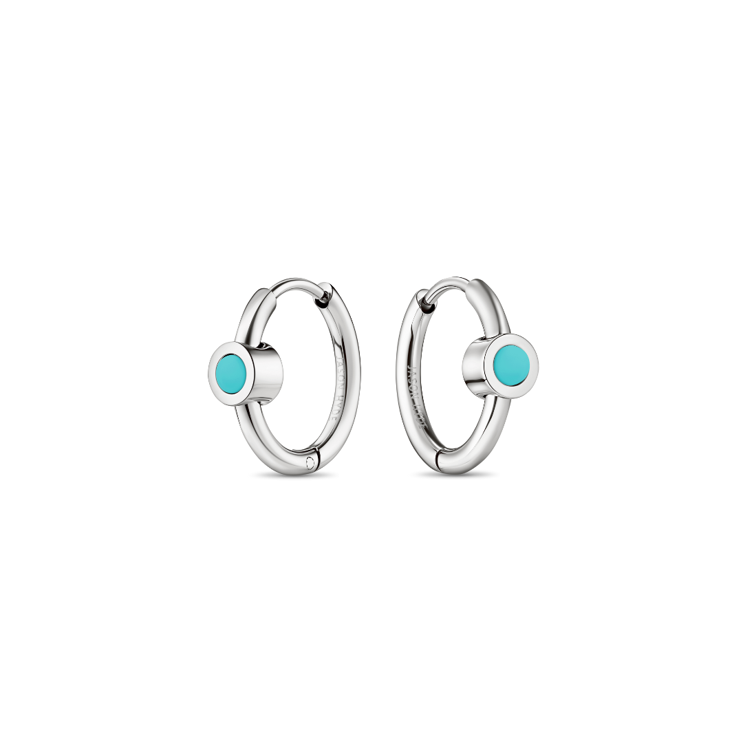 TURQUOISE CHIP NEW WAVE HOOPS 