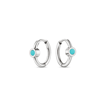 NEW WAVE HOOPS HUGGIES TURQUOISE CHIP