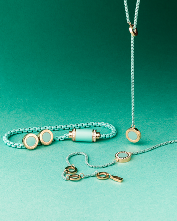 Turquoise and gold statement necklace and bracelet set
