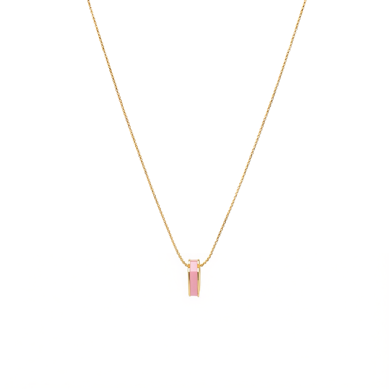  Adjustable Wewa Fondant Pink Circle Chip Necklace 