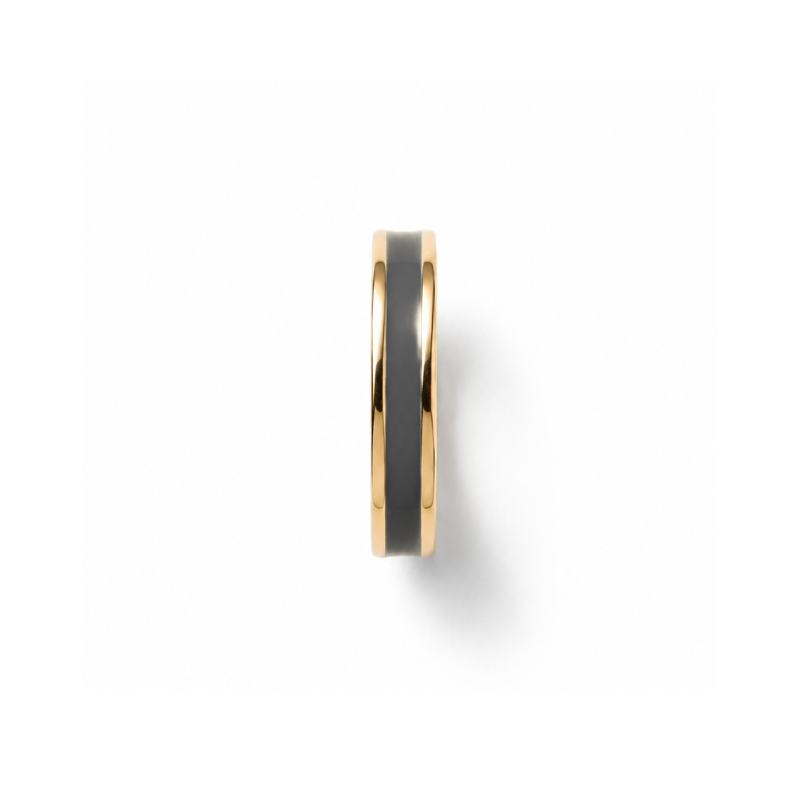 Minimalist gold plated WEWA charm with recycled ocean plastic chip detail
