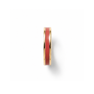 Front angle of WEWA gold plated circle chip charm with clean minimalist finish