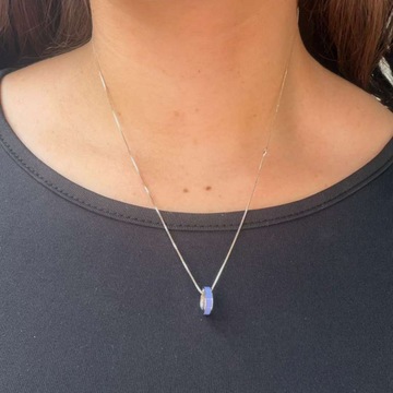 Jason Hyde persian blue recycled plastic pendant necklace for a chic, sustainable look.