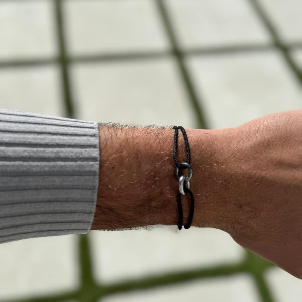 Sustainable Jason Hyde bracelet with black recyclable cord 