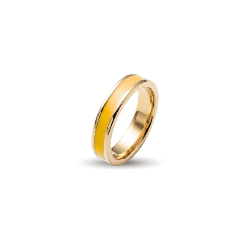 WEWA stainless steel circle chip charm with polished 18k gold plating