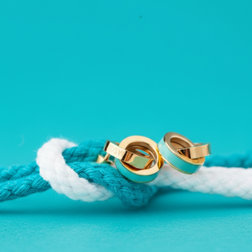 WEWA SAILOR KNOT TURQUOISE CHIP EARRINGS