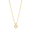Jason Hyde gold chain featuring a Cappuccino circle crystal pendant