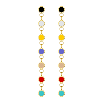 NEW WAVE CASCADE 7 MULTICOLOR CHIPS EARRING