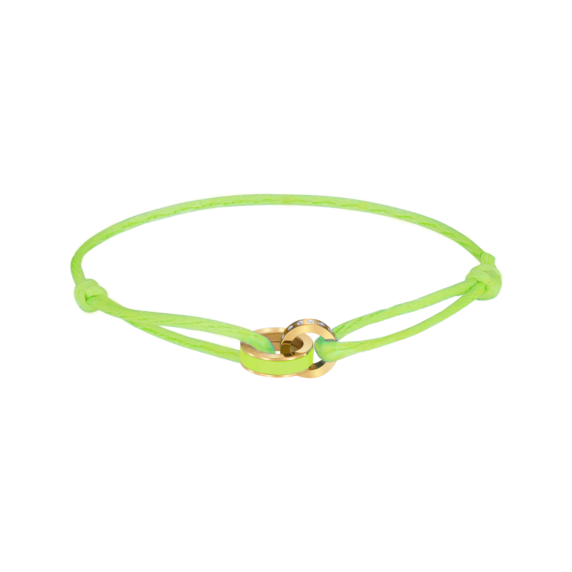 WEWA LIME GREEN CORD LIME GREEN WITH ZIRCONIA CHIP BRACELET