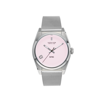 #SIXTY EIGHT | 34 MM WATCH LIGHT PINK DIAL  - MESH STRAP