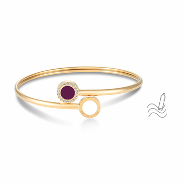 OCEAN PLUM AND WHITE CHIPS WITH ZIRCONIA BANGLE