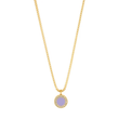 Ocean Jason Hyde gold necklace with Lavender and crystal round pendant
