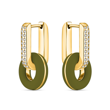 LIFESAVER OLIVE GREEN CHIP WITH ZIRCONIA HOOPS