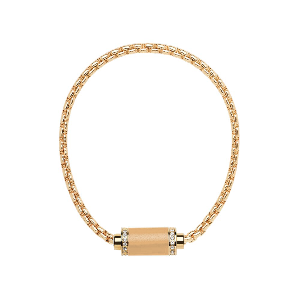 beige magnet bracelet with gold chain