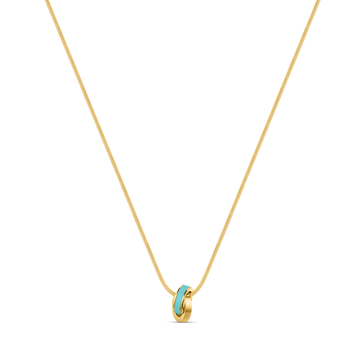 WEWA SAILOR KNOT TURQUOISE CHIP NECKLACE