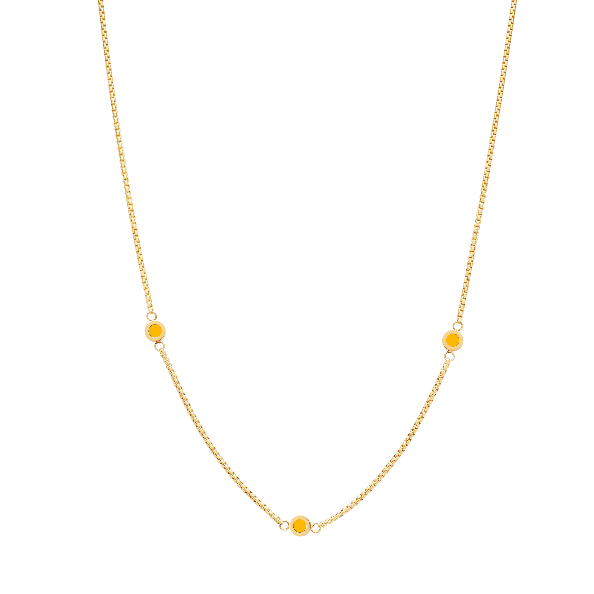 NEW WAVE SPECTRA YELLOW 3 CHIPS NECKLACE