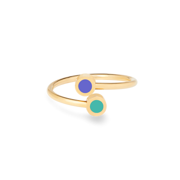 NEW WAVE PERSIAN BLUE AND TURQUOISE CHIPS RING