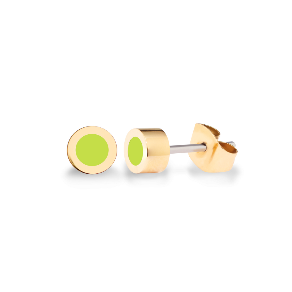 NEW WAVE LIME GREEN CHIP EARRING