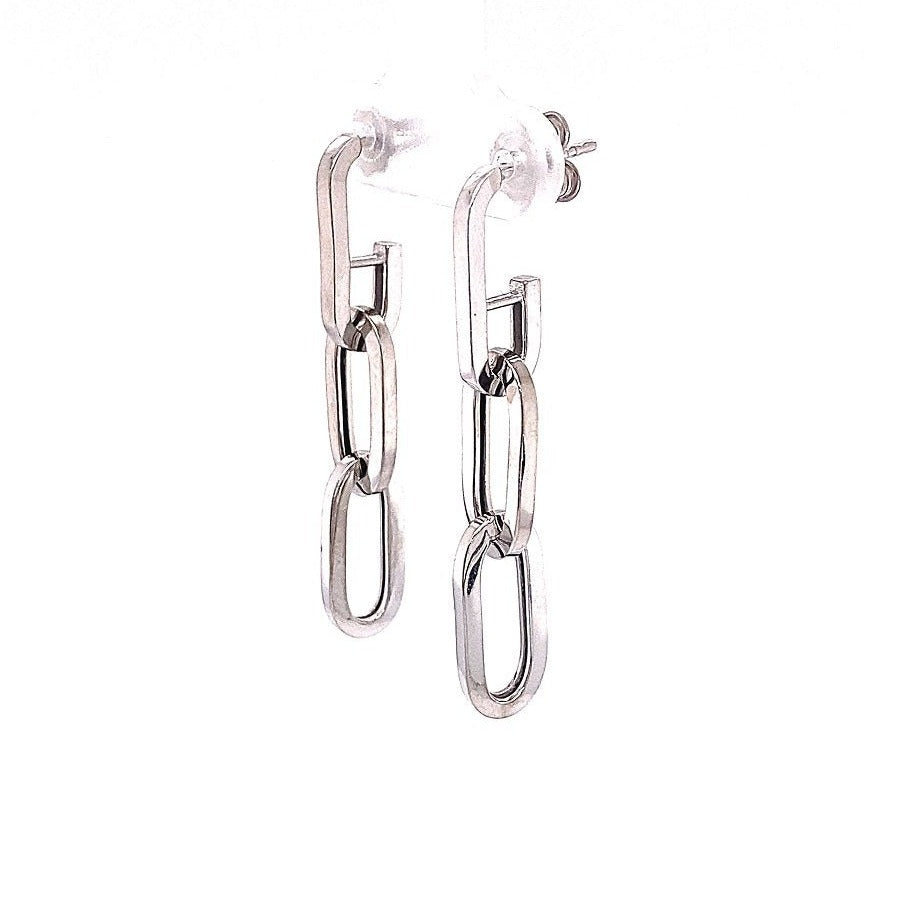 CATENE RECYCLED ITALIAN STERLING SILVER ALLUNGATA HANGING EARRINGS