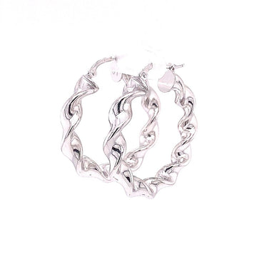 ACQUARELLO RECYCLED ITALIAN STERLING SILVER TWISTED HOOPS