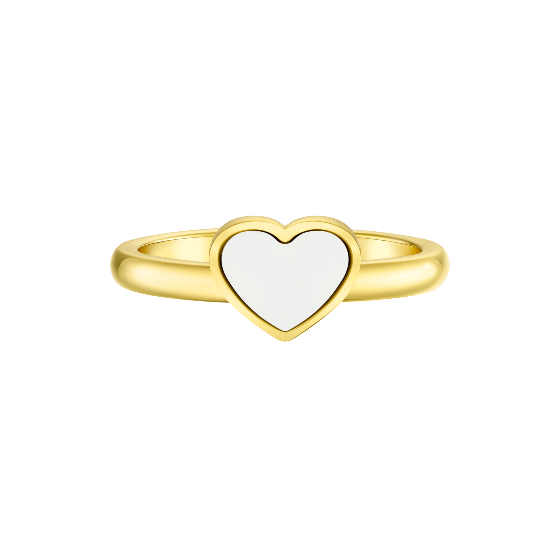 AMARE HEART SHAPED WHITE CHIP RING