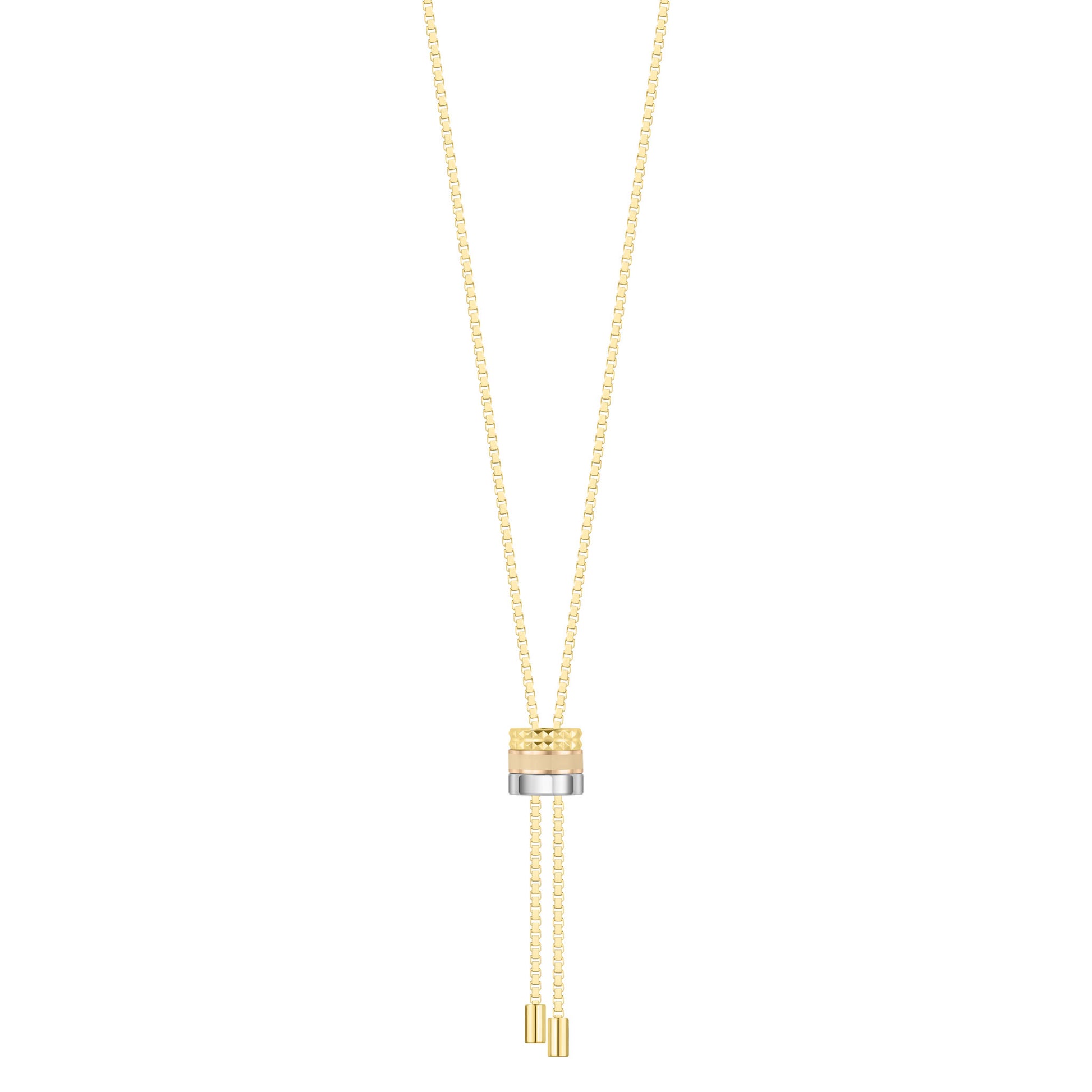 WEWA BOLO TIE TUBE BEIGE CHIP NECKLACE