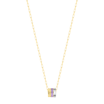 WEWA STERLING SILVER 18K GOLD PLATED CHAIN TUBE LAVENDER CHIP NECKLACE
