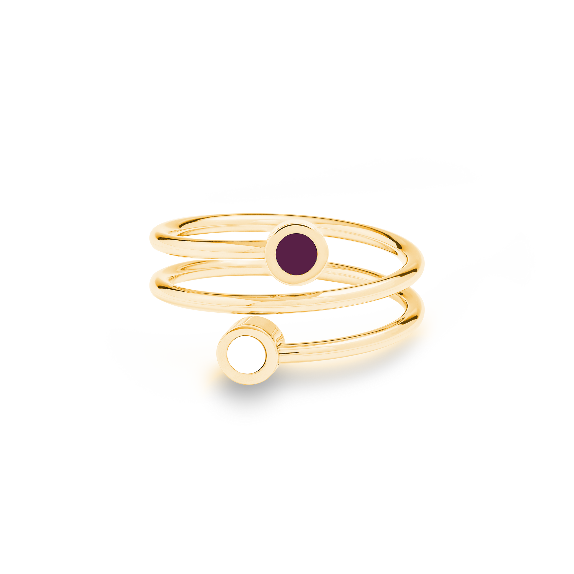 NEW WAVE PLUM AND WHITE CHIP DOUBLE RING