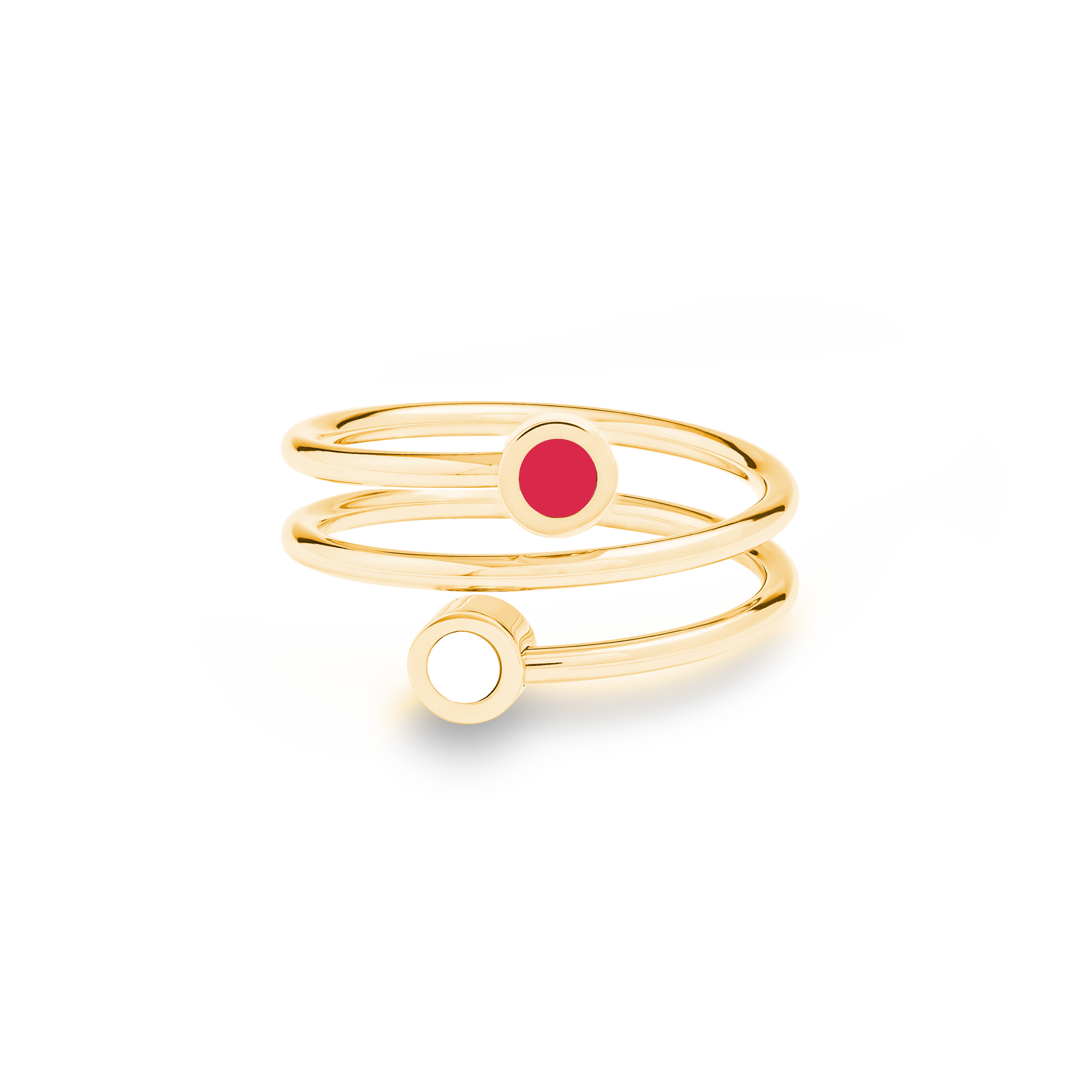 NEW WAVE RED AND WHITE CHIP DOUBLE RING