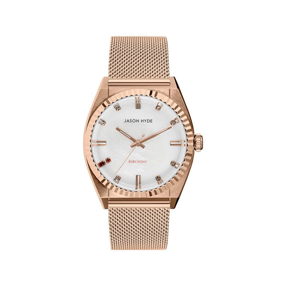 #RUBY-EIGHT | 36MM WATCH MOP DIAL - MESH STRAP