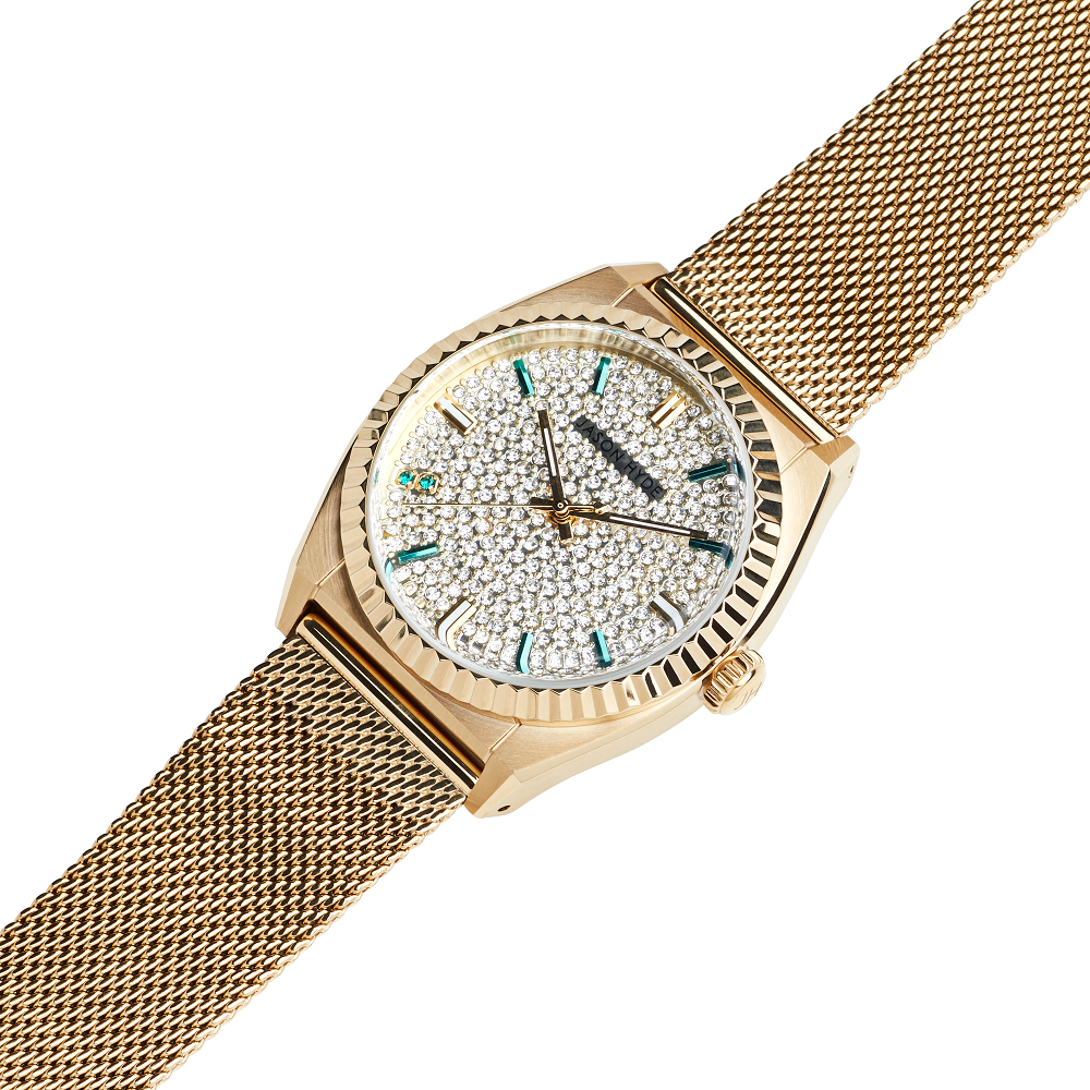 #RUBY-EIGHT | 36MM WATCH PAVE DIAL - MESH STRAP