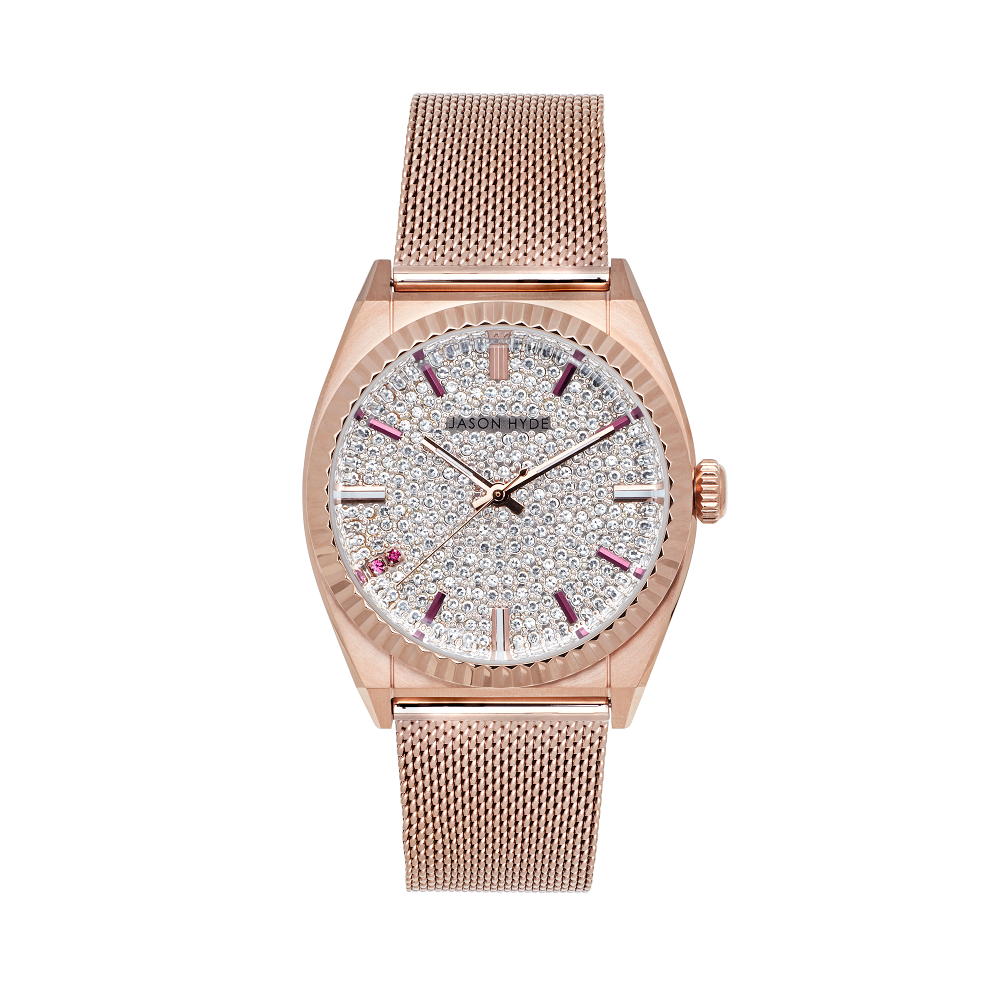 #RUBY-EIGHT | 36MM WATCH PAVE DIAL - MESH STRAP