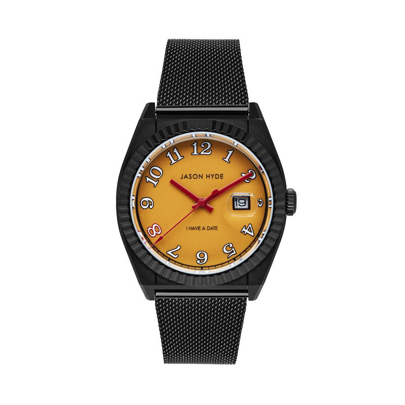 I HAVE A DATE | 40 MM WATCH YELLOW DIAL - MESH STRAP