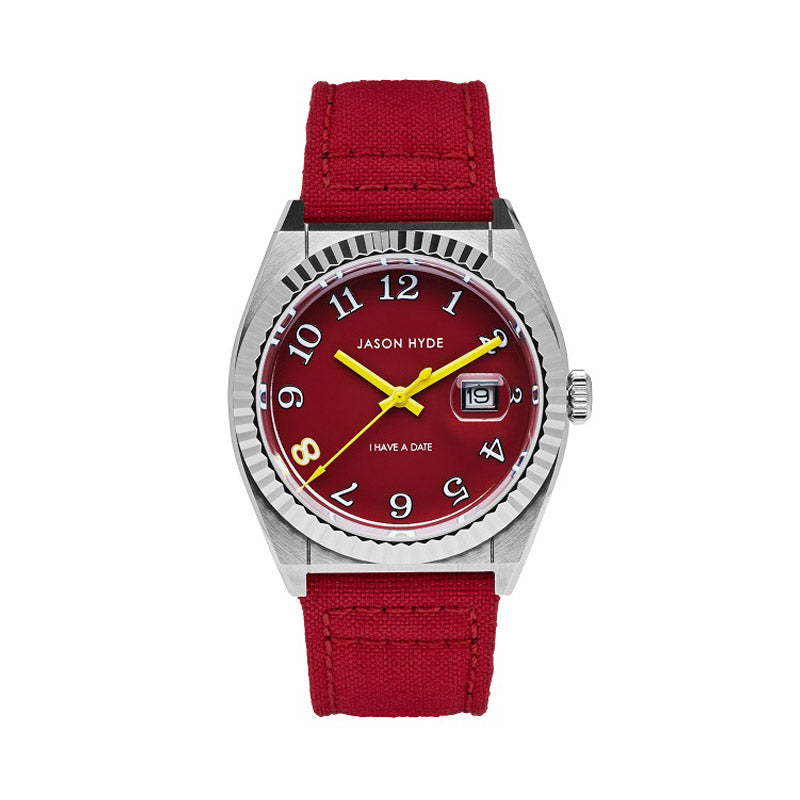 I HAVE A DATE | 40 MM WATCH RED DIAL - CORDURA STRAP