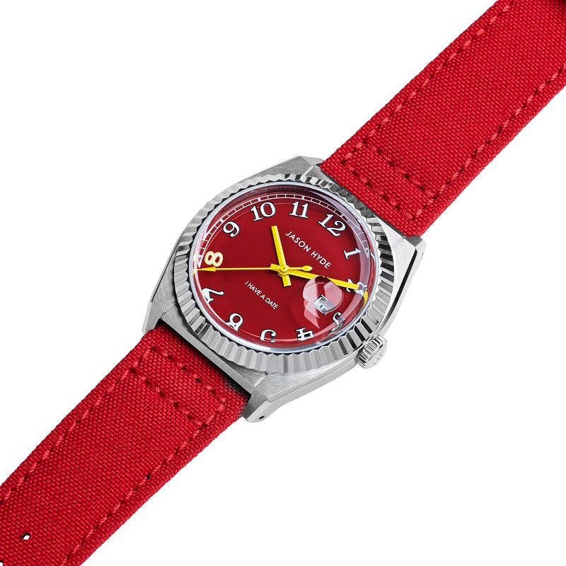 I HAVE A DATE | 40 MM WATCH RED DIAL - CORDURA STRAP