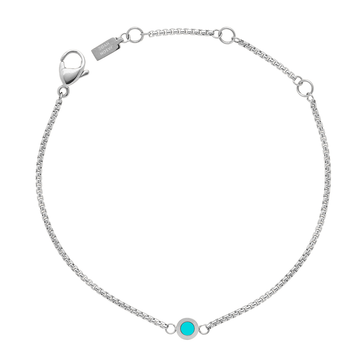 NEW WAVE STERLING SILVER  TURQUOISE 1 CHIP BRACELET