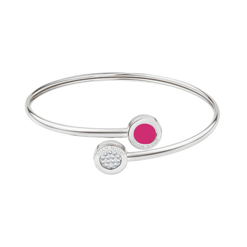 OCEAN STAINLESS STEEL RASPBERRYS AND PAVE CHIPS BANGLE