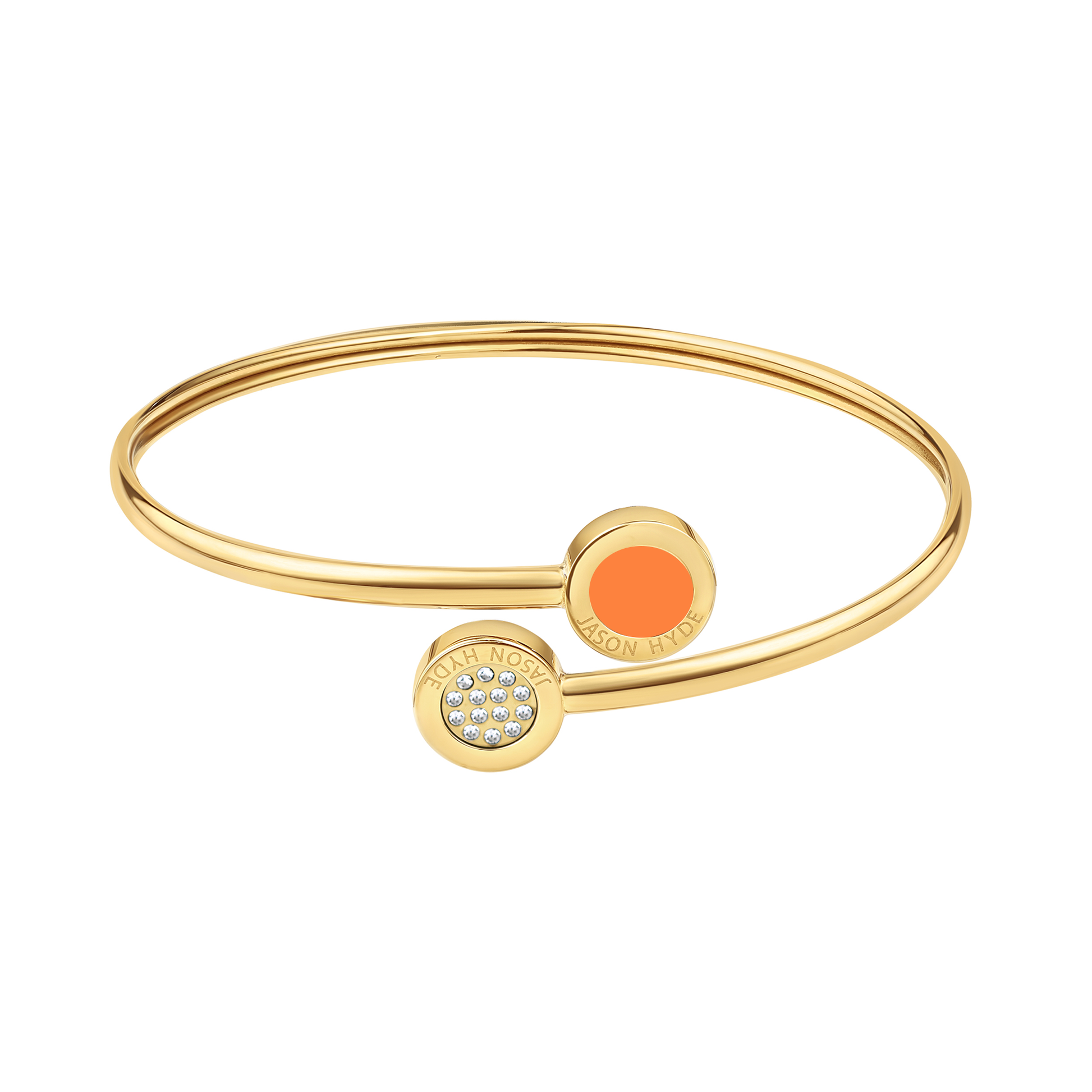 OCEAN ORANGE AND PAVE CHIPS BANGLE