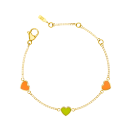 AMARE HEARTS SHAPED ORANGE AND LIME GREEN CHIPS TRIO BRACELET