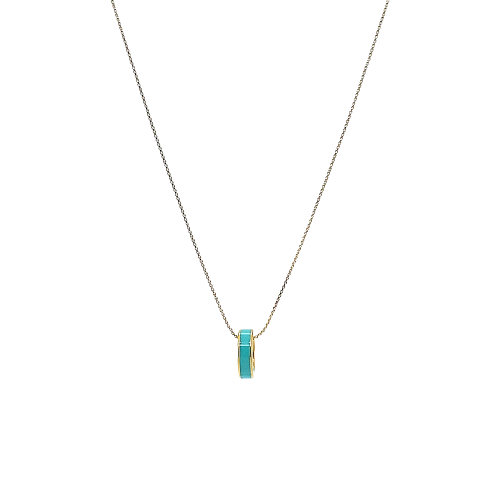 WEWA TURQUOISE CIRCLE CHIP NECKLACE