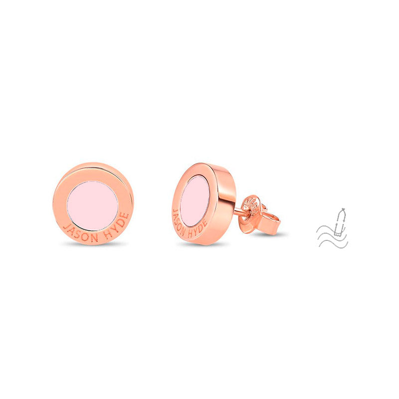 OCEAN ROSE GOLD PLATED  PINK CHIP EARRING