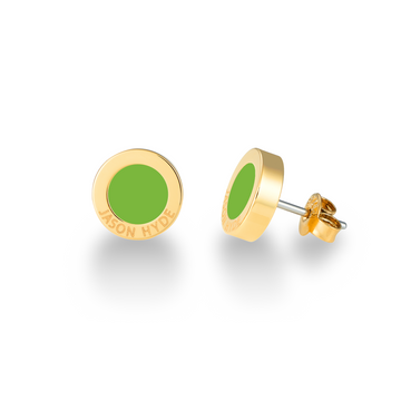 OCEAN  YELLOW GOLD PLATED LIME GREEN CHIP EARRING