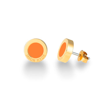 OCEAN YELLOW GOLD PLATED ORANGE CHIP EARRING